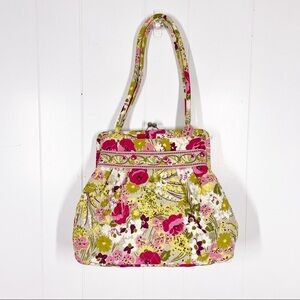 Vera Bradley Eloise Kisslock Make Me Blush Quilted Fabric Handbag